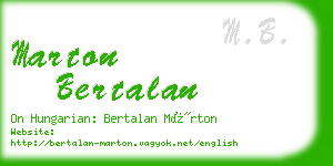 marton bertalan business card